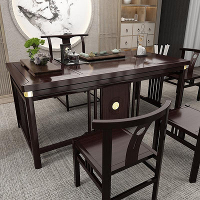 新中式茶臺桌椅組合家用現代泡功夫茶桌茶具套裝一體辦公室喝茶桌