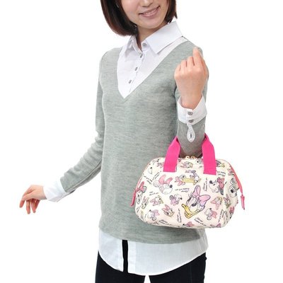 新品上架 [ 小東西] 日本東京迪士尼商店購入（現貨）手寫草圖風設計米妮＆黛西手提袋 便當袋 餐袋 水餃包