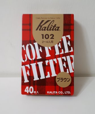 日本製 Kalita 102 無漂白咖啡濾紙(40入盒裝) 2-4人份適用 梯形濾杯適用