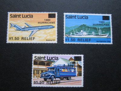 【雲品五】聖盧西亞St Lucia 1980 Sc 531-533 set MH 庫號#B515 62915