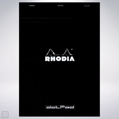法國 RHODIA Head-Stapled Notepad A4 上掀式點格筆記本: 黑色/Black