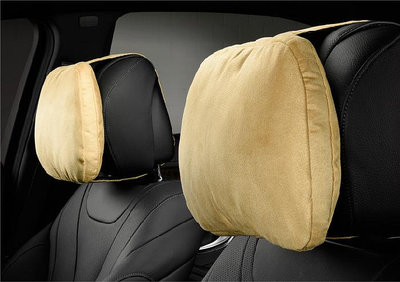 【威能汽車百貨】3D麂皮絨舒適頭枕 氣室回彈 舒適釋壓 車用