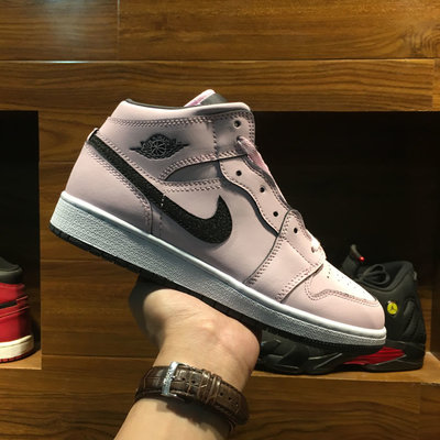 Nike Air Jordan 1 Mid Pink Foam GS 黑粉 櫻花粉 籃球鞋 女鞋 555112-601