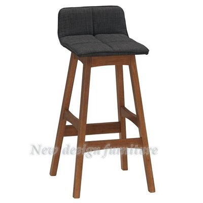 【N D Furniture】台南在地家具-A款北歐風設計款耐磨耐水橡膠木實木高腳棉麻布吧台椅/餐椅/酒吧椅MC