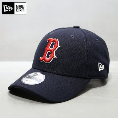 韓國NEWERA帽子聯名款MLB棒球帽波士頓紅襪隊鴨舌帽 9FORTY藏青色