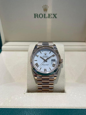ROLEX  勞力士 DAY-DATE 40 尊貴腕錶的典範 228235 白色錶面 漆面無限可能 18K永恒玫瑰金 元首型（President）