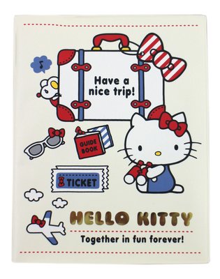 【卡漫迷】 Hello Kitty 護照套 白 行李箱 ㊣版 日版 防水 證件套 旅行 凱蒂貓 卡片套 收納本