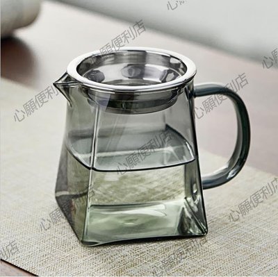 玻璃公道杯帶過濾網茶漏套裝茶具配件茶海分茶器加厚功夫茶杯大號-心願便利店
