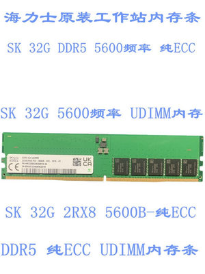 全新海力士32G DDR5 5600頻率純ECC服務器工作站UDIMM內存條