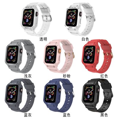 蘋果一件式TPU錶帶 apple watch 2 3 4 5 6 7 SE 矽膠錶帶 運動錶帶 38/42/40/44/-337221106