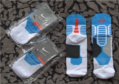Nike襪 / 杜蘭特 (KD二代) 加厚毛巾裹腳護踝中筒精英專業籃球襪【A款 / 藍配白】【現貨】