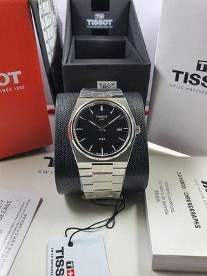 TISSOT PRX 黑色面錶盤 銀色不鏽鋼錶帶 石英 男士手錶 T1374101105100 天梭腕錶