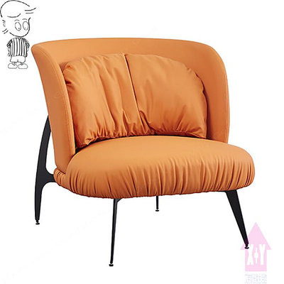 【X+Y時尚精品家具】現代沙發系列-米蘭 橘色貓抓皮休閒椅.單人沙發.造型椅.洽客椅.摩登家具
