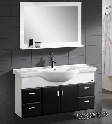 ~LZ麗緻衛浴~90公分瓷器圓弧盆搭配黑色鋼烤雙門四抽浴櫃組 (不含鏡子、龍頭)L-131B-90