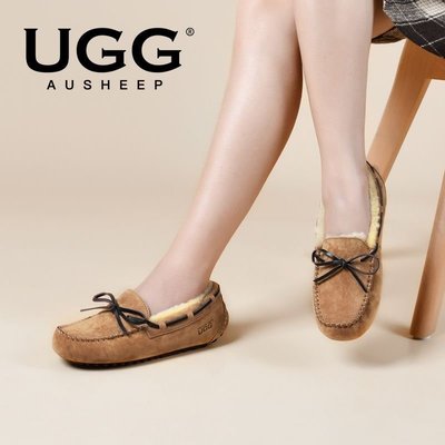 100％原廠 AUSHEEP UGG豆豆靴女 新品羊毛靴皮毛一體情侶款豆豆鞋雪地靴