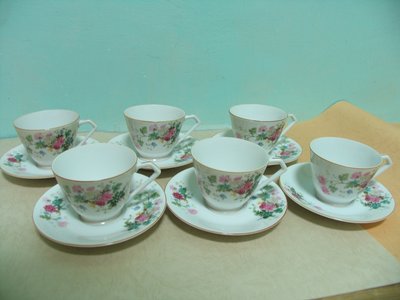 8-8 早期 日本 NORITAKE 日本陶器會社 瓷器  咖啡杯 5杯組