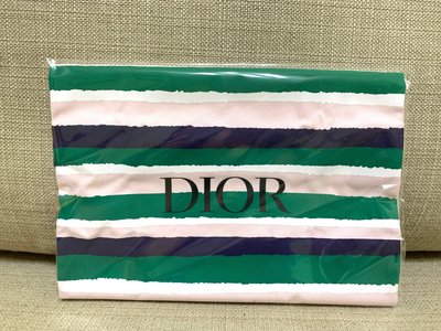 Dior( christian dior)迪奧......巴亞德條紋束口袋 #綠粉條紋