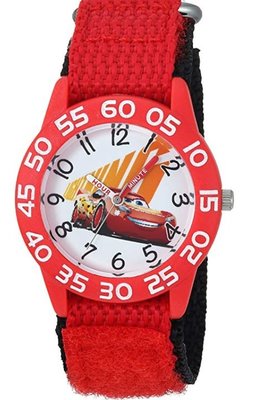 預購 美國 Disney Cars 石英機芯 可愛迪士尼閃電麥坤兒童休閒手錶 指針學習錶 尼龍錶帶 生日禮物 聖誕禮