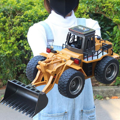 溜溜合金超大號遙控鏟車玩具工程車推土機裝載機男孩兒童禮物電動大號