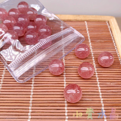 【小資水晶】草莓晶 紅草莓晶 8mm 圓珠 散珠 DIY 材料珠 天然水晶 高品 紅草莓晶