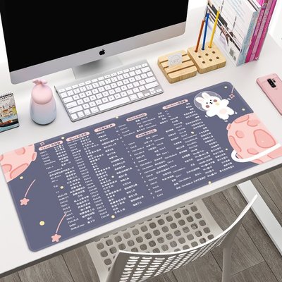 ��鼠標墊��  快捷鍵鼠標墊超大女生 可愛 筆記本 電腦 墊粉色學習 卡通 鍵盤 辦公  桌墊-極巧