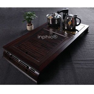 INPHIC-電磁爐茶盤 加水抽水 茶盤實木大款 茶海黑檀木 黑紫檀茶托盤紅木