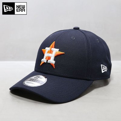 NewEra帽子MLB棒球帽硬頂球員版休斯頓太空人H字母藏青色鴨舌帽潮