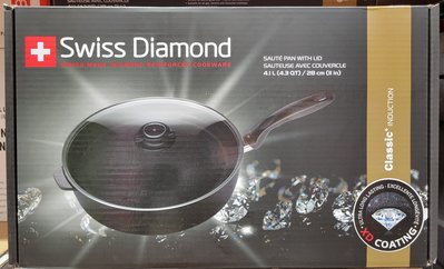 【小如的店】COSTCO好市多線上代購~SWISS DIAMOND 28cm深煎鍋-含蓋(1入) 136969