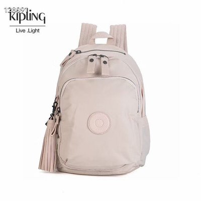 【熱賣精選】 Kipling 猴子包 K14240 粉色 流蘇款 質感多口袋拉鍊款輕量雙肩後背包 旅行 多夾層 大容