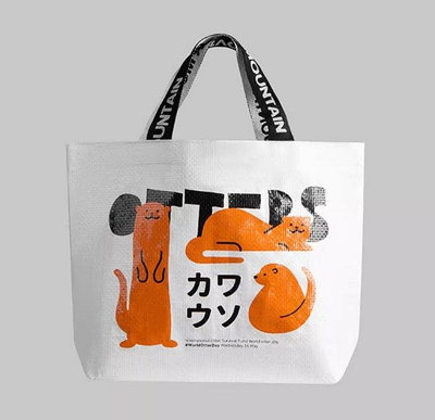 【Q包小屋】【台灣現貨】水獺 防水 手提袋 禮品袋 購物袋 環保袋