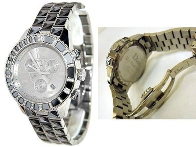 【自售leo458】Christian DIOR CHRISTAL華麗運動計時腕錶40mm CD114313M J12
