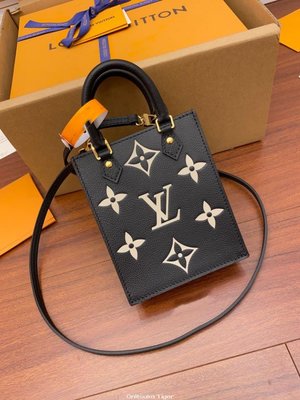 二手Louis Vuitton LV Petit Sac Plat托特包 M57937 黑花