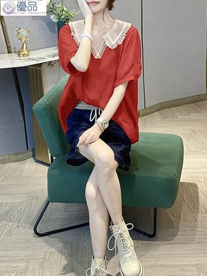 優品 Original寬松時尚短袖襯衫韓版通勤V領上衣女夏季法式泡泡袖女小個子