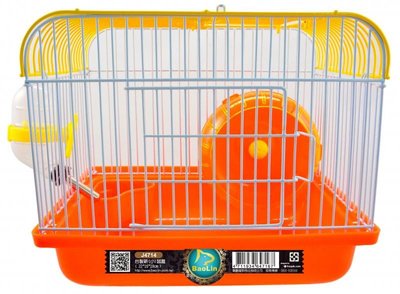 Bao Lin 寵物鼠外出提籠 鼠籠 平頂方屋 小動物飼養籠 郊遊籠（小）J4714（附水瓶、食盆、滾輪）每件230元
