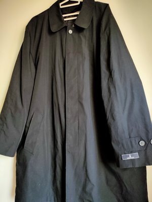 全新 知名美國品牌 London fog 黑色紳士 男長版風衣外套 大衣 含鋪棉可拆內裡