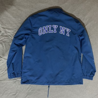 [L號] ONLY NY 寶藍色 字體LOGO 尼龍 教練外套 夾克 風衣 襯衫 二手 CARHARTT SUPREME