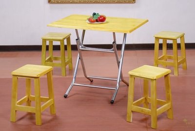 [ 家事達 ] TMT 2*3尺實木餐桌+1.5尺方凳組(一桌+4椅) 特價