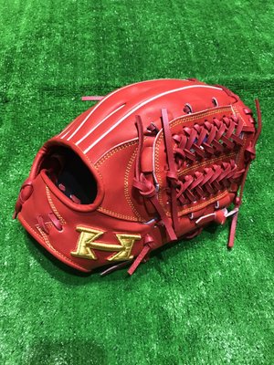 棒球世界全新Hi-Gold硬式牛皮棒壘球內野手L7網狀檔手套特價大H刺繡標紅色
