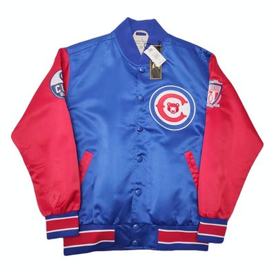 Cover Taiwan 官方直營 嘻哈 MLB 小熊隊 棒球外套 風衣外套 情侶裝 寬鬆 藍色 紅色 大尺碼 (預購)