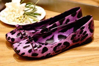 Dolce & Gabbana Ballerina Vernice St. Leo 漆皮豹紋娃娃鞋 紫 35.5