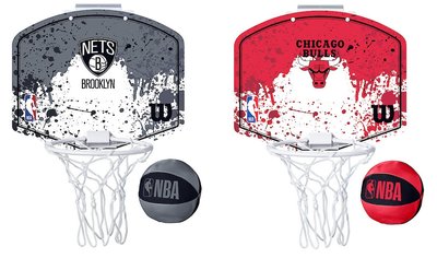 "爾東體育" Wilson 威爾森 NBA迷你籃板 NBA隊徽小籃板 迷你小籃板 兒童籃框 WTBA1302 公牛