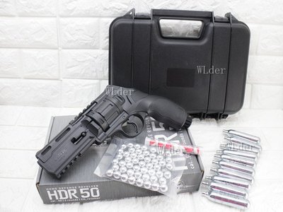 [01] UMAREX HDR 50 防身 鎮暴槍 左輪 CO2槍 + CO2小鋼瓶 + 辣椒彈 + 鋁彈 + 槍盒