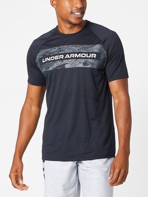 棒球世界 全新UA UNDER ARMOUR 男短袖T恤 (1366479-001)特價排汗材質黑迷彩