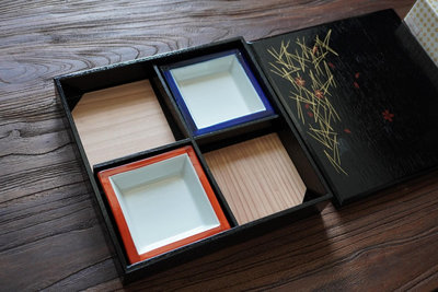 日本實木漆器收納盒文房盒便當盒點心缽
