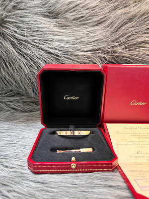 Cartier 18K 玫瑰金 Love 手環 手鐲 Au750 黃金