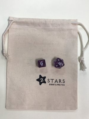 【雙子星】2STARS 棉胚布雙拉束口袋 + 骰子(20面+6面) 適用 DICE 桌游 桌遊 紙牌 Boardgame