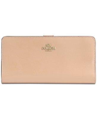 Coco小舖 COACH 58586 Skinny Wallet in Refined Calf Leather 原木色
