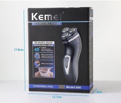 [宅大網] 178012 KM890 刮鬍刀 KEMEI 充電式刮鬍刀 無水洗 3D刮鬚 立體貼面 型男必備