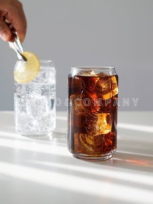石塚硝子日本 可樂杯 易拉罐玻璃杯透明可樂罐復古冷飲水杯aderia~特價