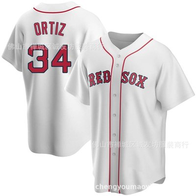 現貨球衣運動背心紅襪 34 白色 球迷 棒球服球衣 MLB Ortiz baseball Jersey